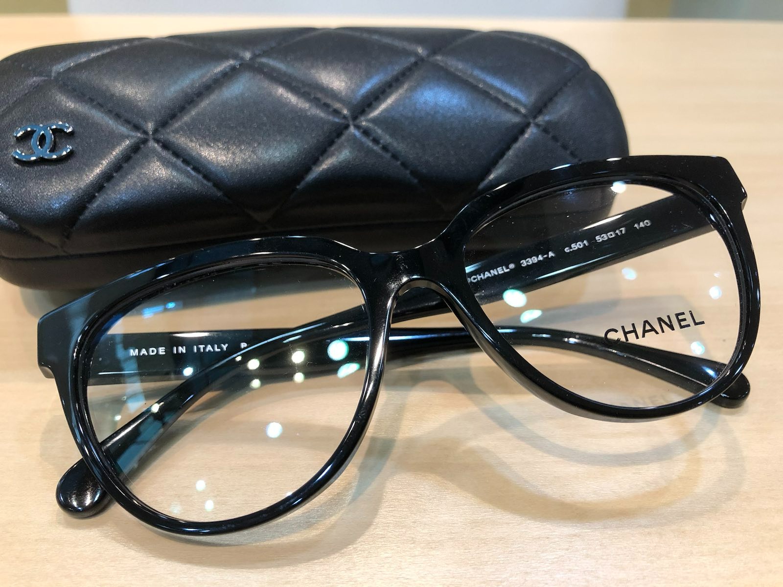 CHANEL 眼鏡用フレーム 新作ココマーク付ブラック 3394 - 小物